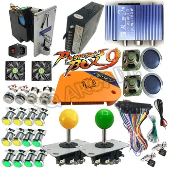 

Pandora Box 9 1500 games DIY Arcade Bundles Kits Parts With Power Supply Jamma Harness Joystick led Push Button Coin Selector