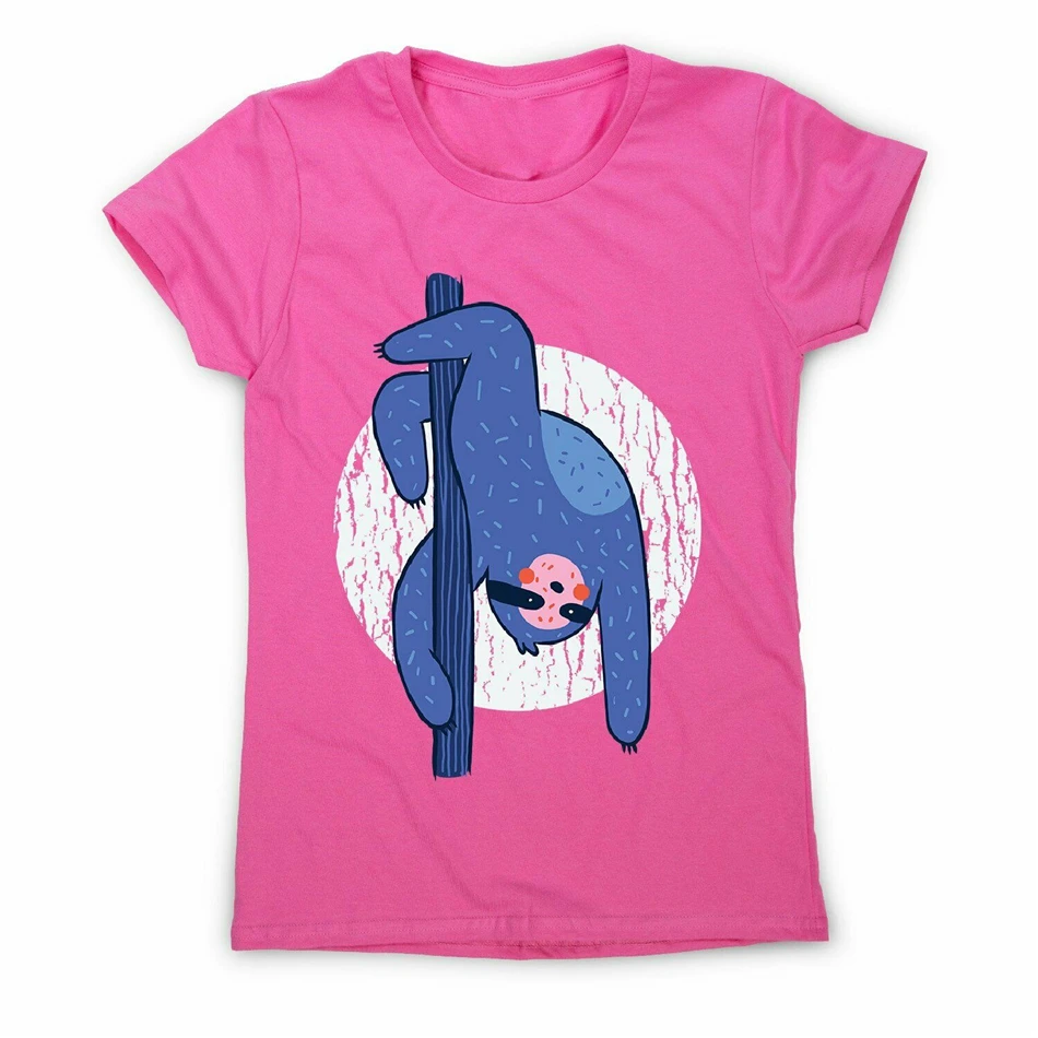 Pole Dance Sloth - Women'S Funny Illustrations T-Shirt Colorful Tee Shirt |