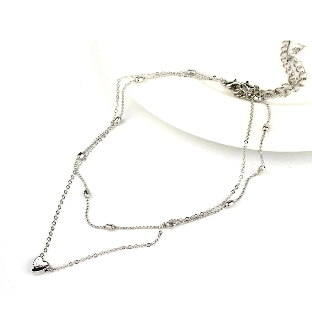 Простое колье-ошейник подарки для девочек кулон очаровательный цепочка с двойным слоем Классические Вечерние универсальные ювелирные изделия модное женское ожерелье