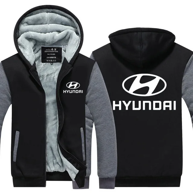 Зимняя мода hoodeis молния для hyundai толстовка мужские толстовки утолщение плюс бархат пальто для мужской одежды e - Цвет: 6