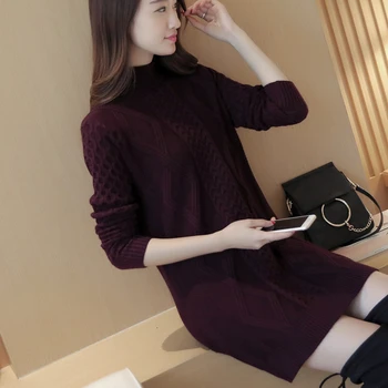 

Women Sweaters and Pullovers Knit Long Sleeve Sweater Female Jumper Tops Thick Warm Women Turtleneck Winter