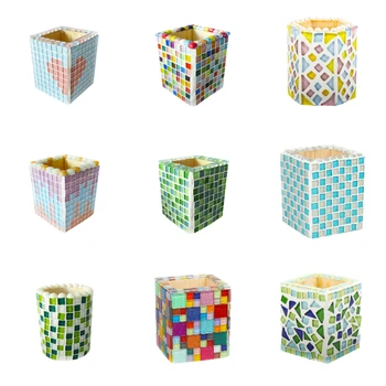 

Lychee Life Multicolor Brush Pot Mosaic Art Polygon Mosaic Tiles DIY Arts Crafts Making Material