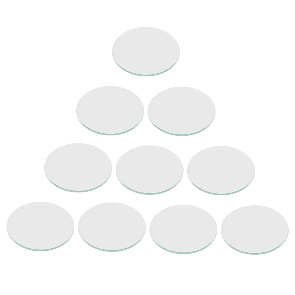 10Pcs Round Flat Mineral Crystal, Watch Glass Face Lens, Watch Accessories fit Any Watch Case, 1mm Thickness