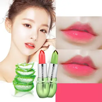 

Moisturizer Long-lasting Jelly Flower Aloe Vera Lipstick Makeup Temperature Changed Colorful Lip Blam Lip Gloss Comestic TSLM1