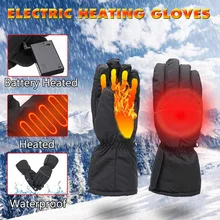 Водонепроницаемые перчатки для катания на лыжах с подогревом на электрической батарее, мужские теплые зимние спортивные тактические перчатки для активного отдыха, кемпинга, велоспорта