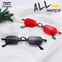 Umanco, новинка, винтажные маленькие квадратные солнцезащитные очки для женщин и мужчин, металлическая оправа, линзы из поликарбоната, трендовый бренд, для пляжа, путешествий, фотографии, подарки