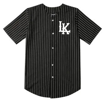 

Men Fashion Baseball Uniform 07 King Ln Lake Baseball Uniform White And Black Street Hip-Hop Men And Women Short Sleeve T-Shirt