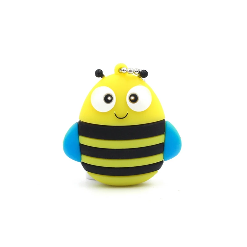 Bee Usb флеш-накопитель 64 ГБ 32 ГБ, флеш-накопитель 128 ГБ 16 ГБ, милый пингвин, сова, лиса, флешка, мультяшная usb флешка, 8 ГБ, 4 Гб, карта памяти, подарок - Цвет: Bee