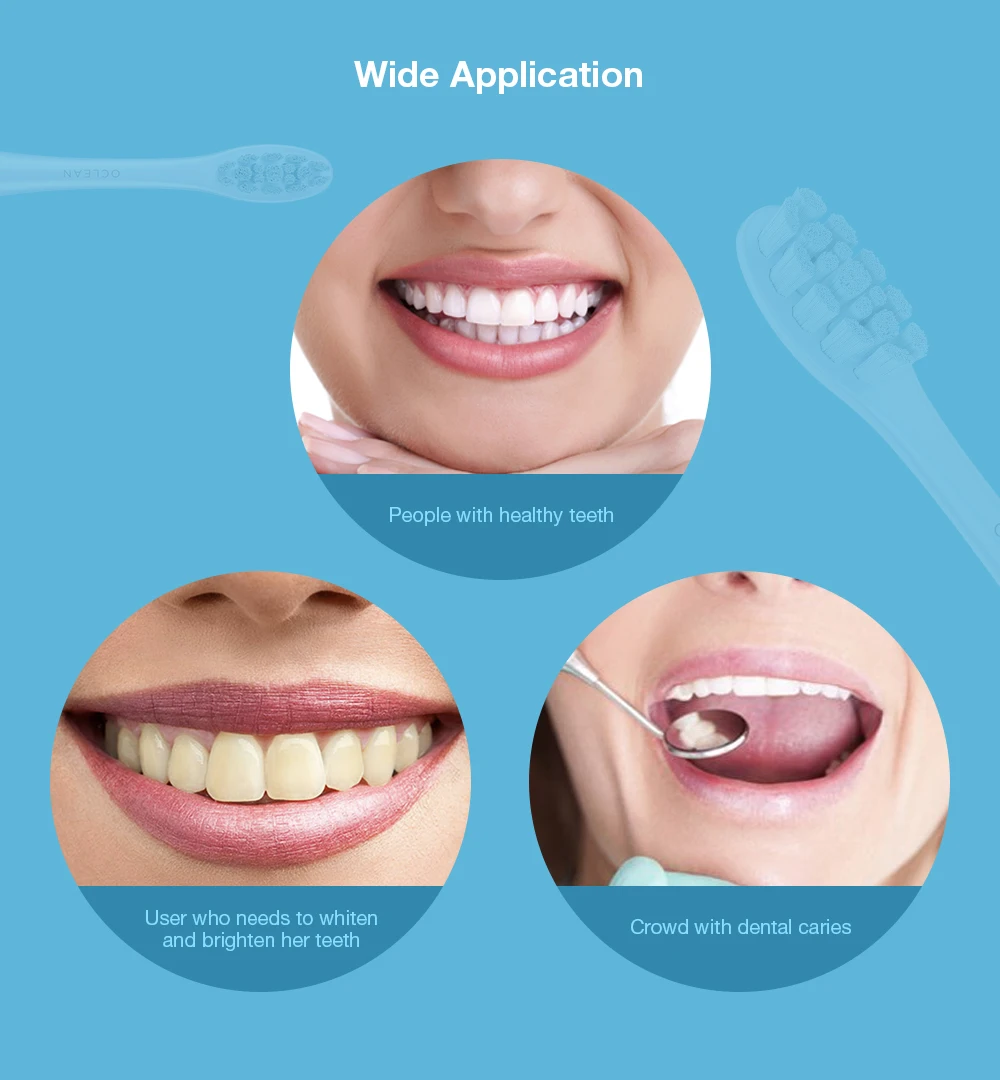 OCLEAN PW07 2PCS Replaceable Brush Heads for All OCLEAN Toothbrushes Soft Bristles Teeth Whitening