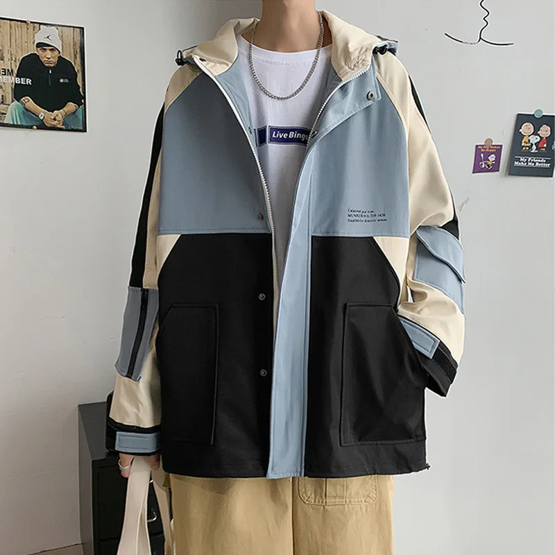 

2020 new suit jacket man cotton fashion trend oversized loose Korean version lovers suit pilot jacket