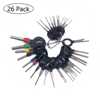 

Car Terminal Removal Tool 26Pcs Auto Electrical Wiring Crimp Connector Pin Car Automobiles Terminal Repair Hand Tools