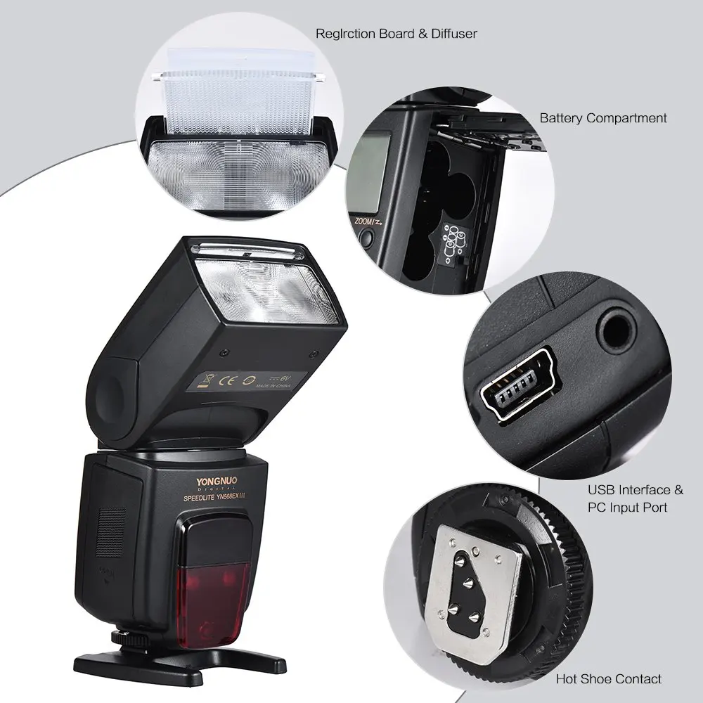  YONGNUO YN568EX III YN-568EX III TTL Wireless HSS Flash Speedlite for Canon Nikon DSLR Camera Compa