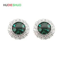 Классические зеленые AAA серьги с цирконием кубической огранки круглые хрустальные серьги-гвоздики для девушек для женщин модные ювелирные изделия brincos