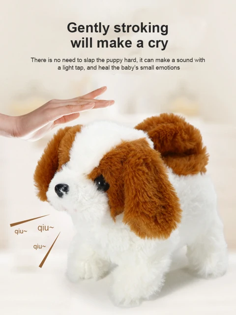 Electric Plush Simulation Display Mold Smart Dog Plush Puppy Toy For  Children Walking Teddy Rabbit Tail Wagging Ass Shaking Toy