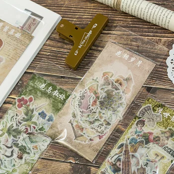 

60 Pcs Vintage Stickers Fall Flowers Leaves Bullet Journal Decorative Sticker Diary Stationery Album Sticker Flakes Scrapbooking