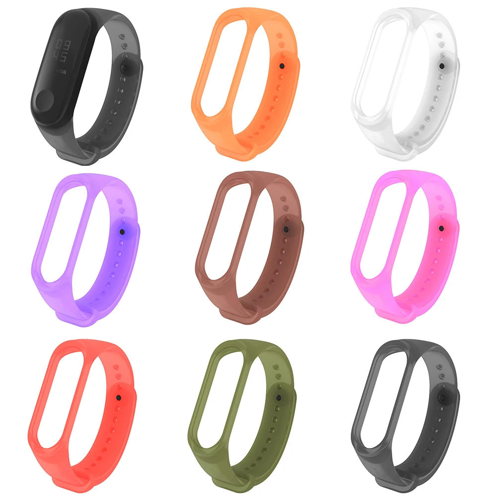 Силиконовый браслет на запястье для Xiaomi mi band 3 4 ремешок браслет mi band3 4 спортивные наручные часы ремешок для умного браслета Сменный ремень