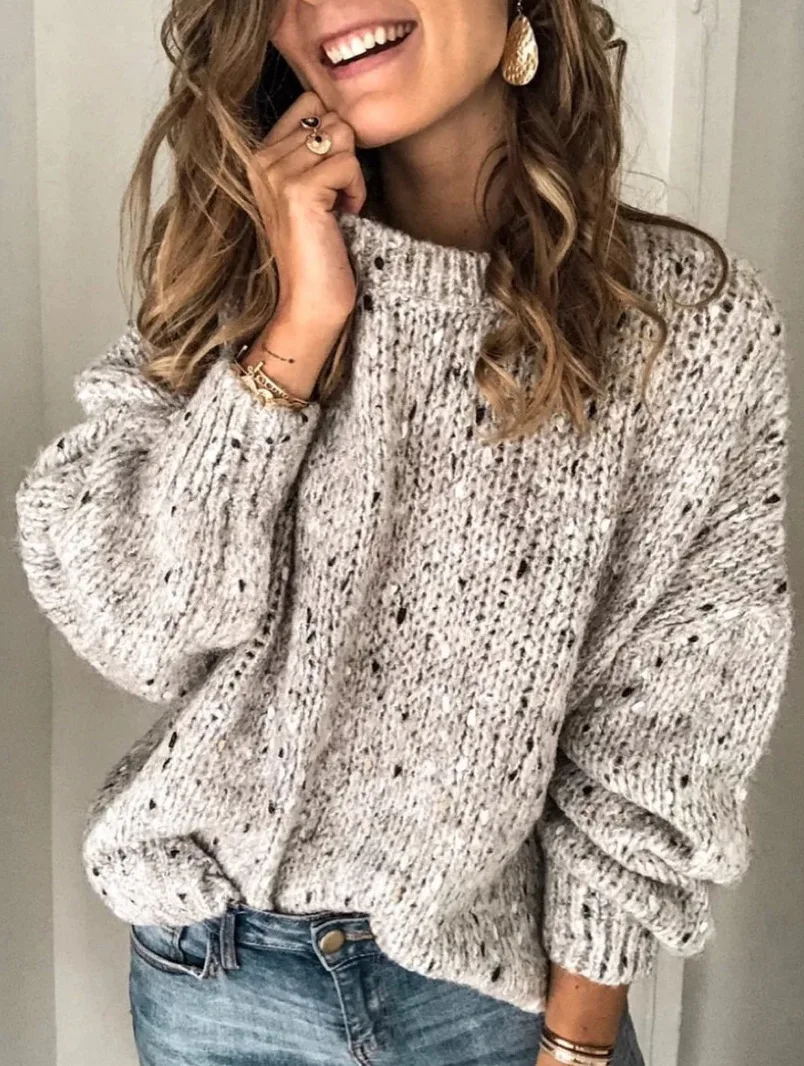Aprmhisy,, новые модные женские свитера, Осень-зима, теплый плотный Хлопковый вязаный пуловер, джемпер, повседневный свободный свитер