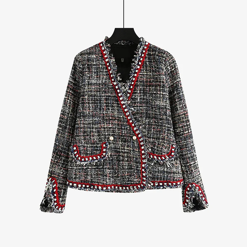 Tt02 женское платье изящные вспышки элегантный Короткое пальто Slim Fit для похудения из твида Sub-модное пальто