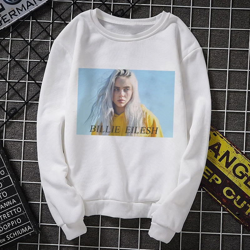 Западная мода; Новинка; Kawaii Billie Eilish для девочек в розовом цвете, Женский свитшот, пуловер для новорожденных мальчиков, куртки с капюшоном на осень с длинными рукавами и принтом Billie Eilish Толстовка - Цвет: 3826