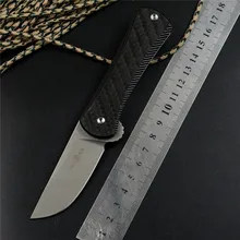 Twosun New Pocket Gift Knives TS128 S90V Stonewashed Blade TC4+CF Handle with Pocket Clip Outdoor Camping Survival Knife