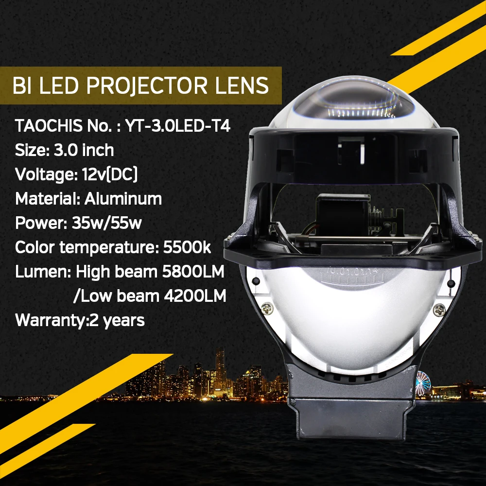 TAOCHIS Aozoom 3,0 дюймов 12 В 5800LM 5500k с охлаждающим вентилятором Bi светодиодный объектив проектора для автомобильных фар