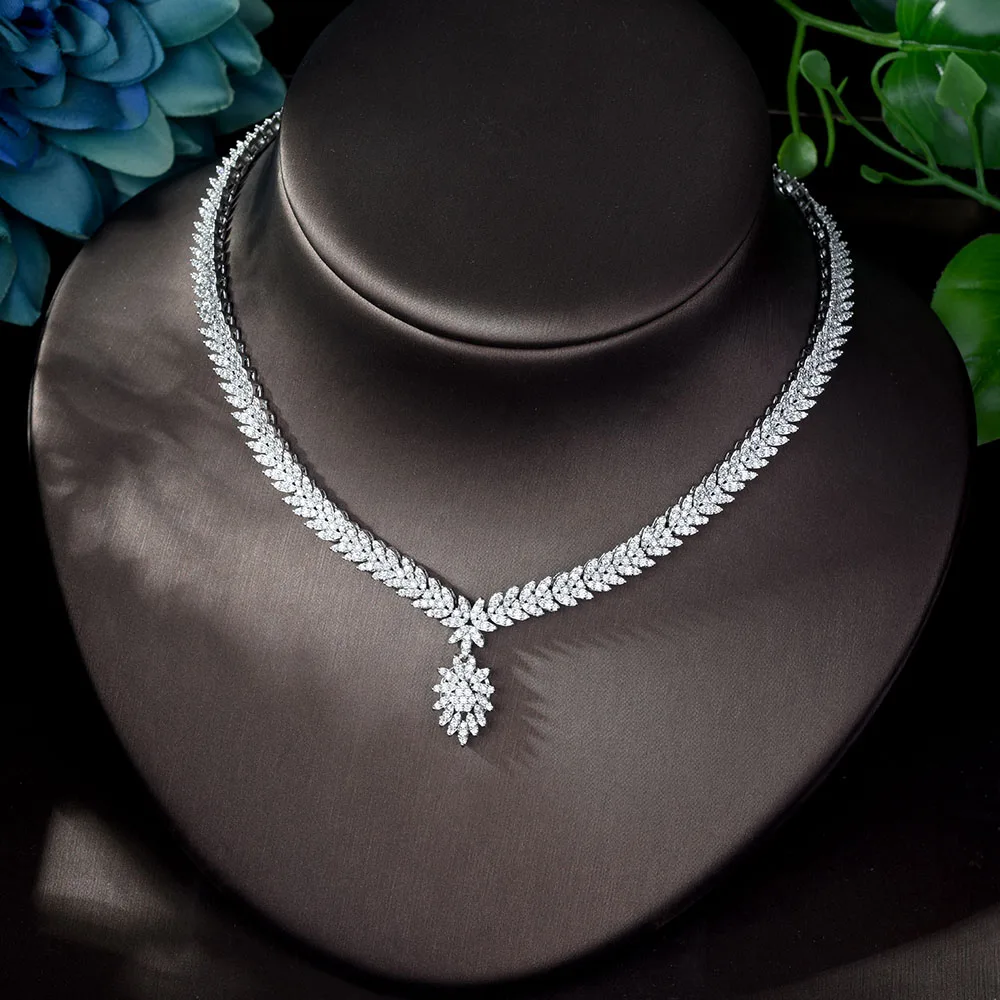 HIBRIDE Latest Fashion Women Wedding AAA Cubic Zirconia Necklace Earring Dubai Jewelry Set Jewellery Addict Bijoux Femmel N-1169 - Image 4