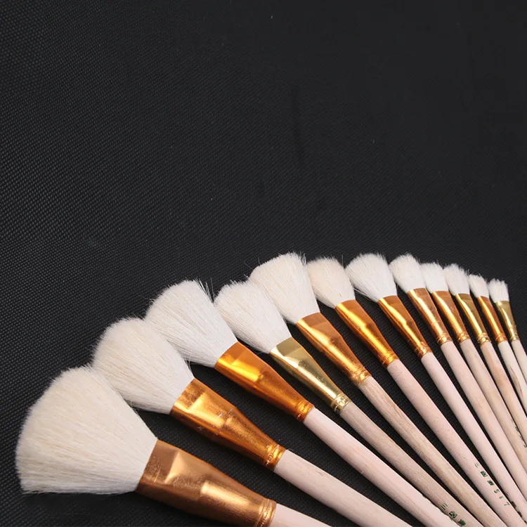 12 шт акварельный набор кистей для рисования шерстяной волос Кисть для рисования различные стили масляная Акриловая картина кисти ручки товары для рукоделия