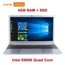 15.6 Inch 1080P Laptop Intel E8000 Quad Core 4GB RAM 128GB 256GB SSD Notebook with Bluetooth webcam WiFi for Student Office