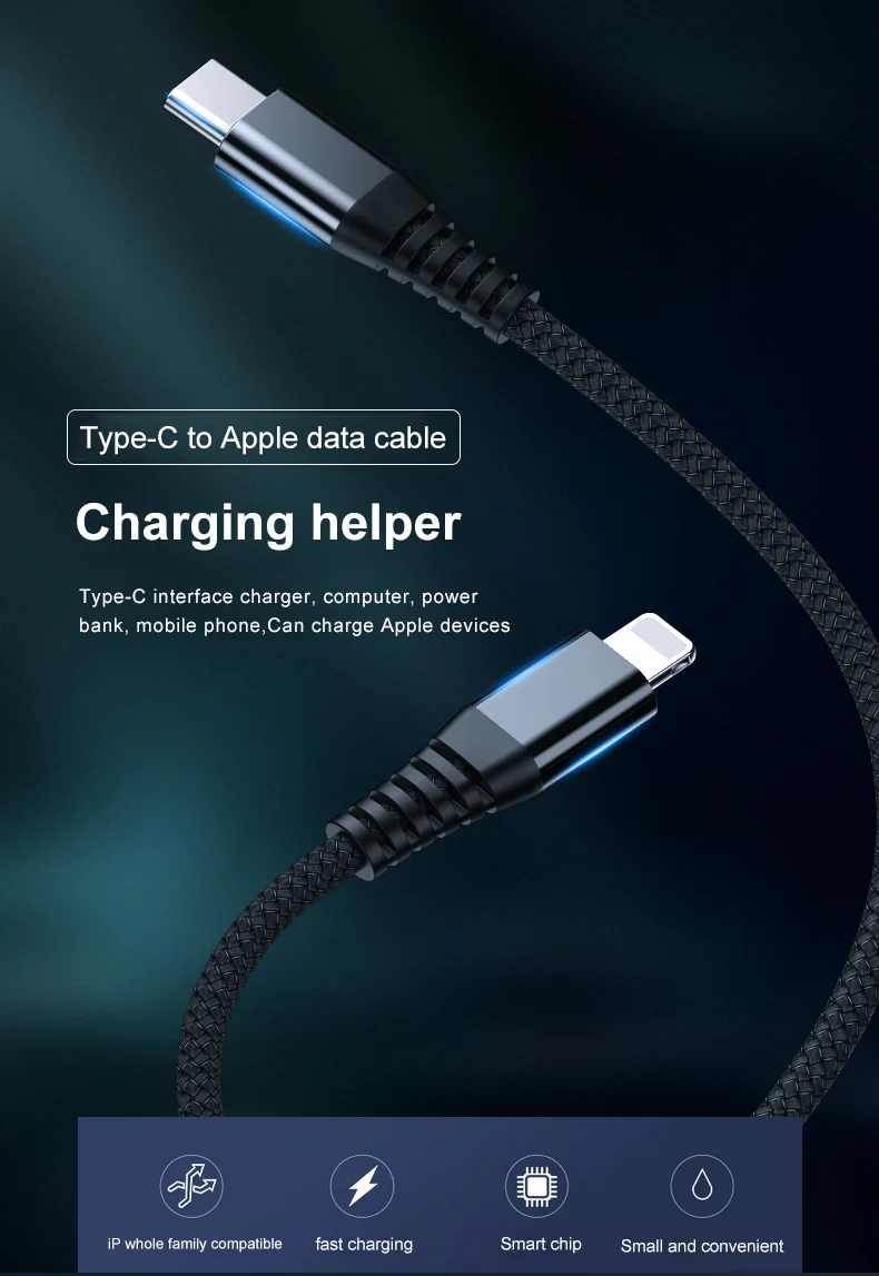 VLAMPO PD type C-Lightning 8 Pin 18W кабель для быстрой зарядки для iPhone XS X 8, быстрое зарядное устройство для Macbook, шнур для синхронизации данных