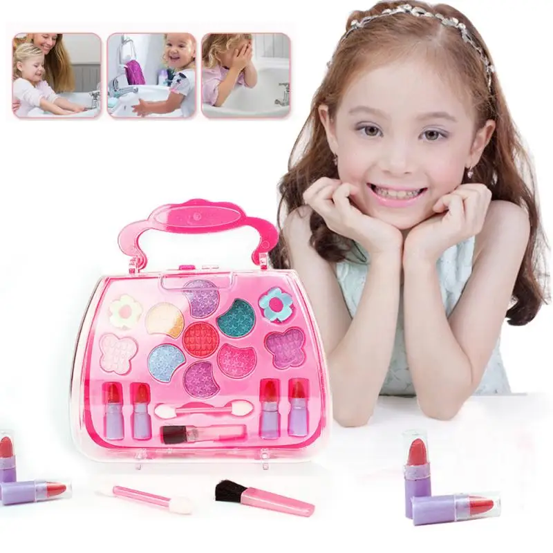 Juego de maquillaje ecológico para niñas, Kit de simulación de tocador,  juguete de princesa, TSLM1 - AliExpress Belleza y salud