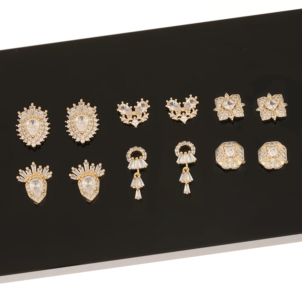 Cordial Design 40Pcs Jewelry Accessories/Hand Made/Cubic Zirconia Charms/Genuine Gold Plating/DIY Making/Fingernail Findings - cordial