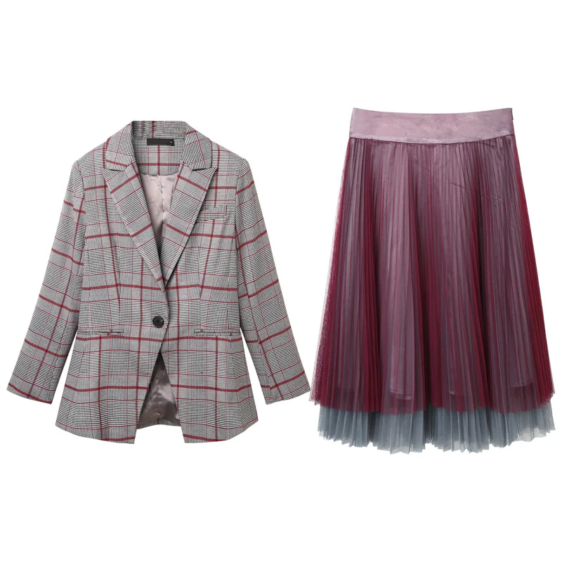 2019 Новинка весны офисные женские туфли из органической кожи Юбка в стиле костюмы