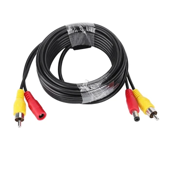 

5m AV Audio Video Power Cable RCA + DC Car Monitoring Analog Camera Extension Cable Wire For Car Truck Home CCTV DVR AHD Camera