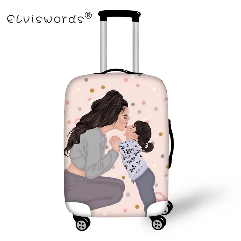 ELVISWORDS Super Mom с принтами для багажа, защитный чехол, чехол для костюма, аксессуары для путешествий, тележка, чехол для 18-28 - Цвет: ED0354