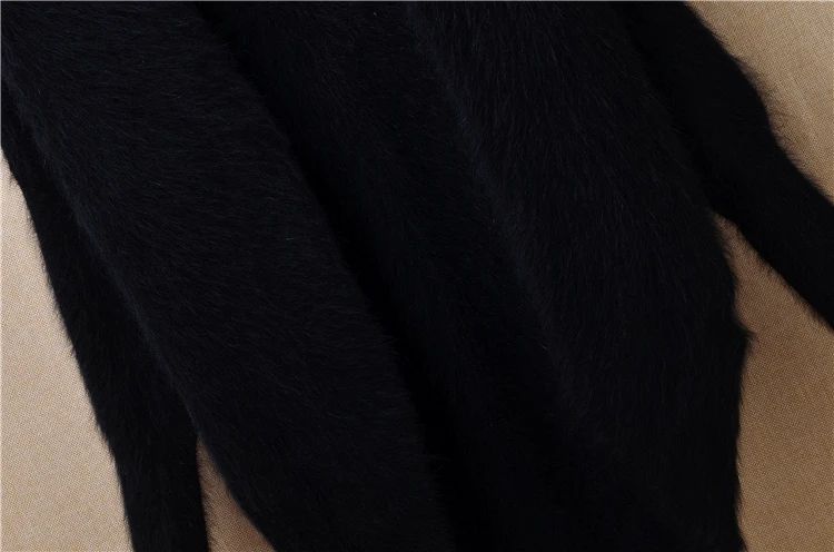 Slim women female Angora rabbit hair knitting mink velvet inner sleeve tightening sleeve cardigan coat Chinese style clothing