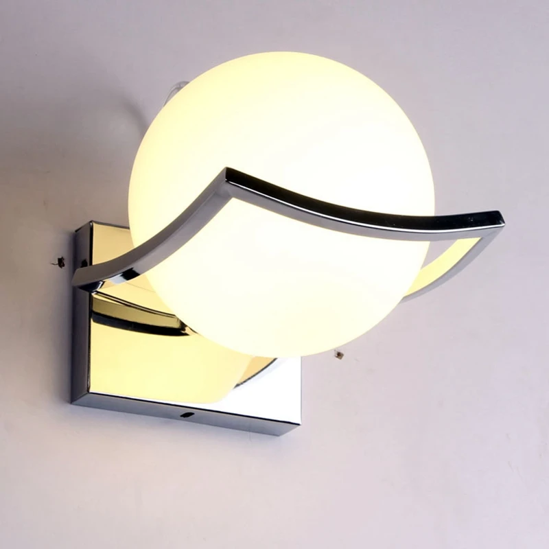 Уникальный креативный металлический стеклянный шар, настенный светильник, светодиодные Настенные светильники для коридора, спальни, прикроватная лампа