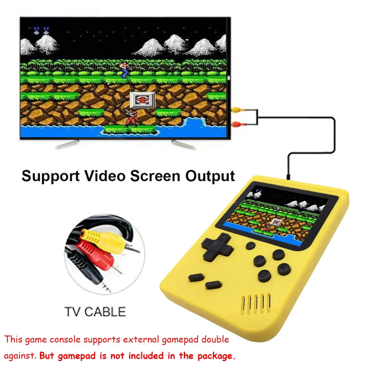 Tapdra Ретро FC игровая консоль с 400 NES классические игры " портативный ручной Gameboy желтый перезаряжаемый FC NES желтый цвет