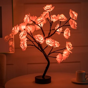 

Led lamp Rose Flower Tree Shape USB Port Battery Powered Decorative LED Table Lights Home Designer Parties,Xmas,Wedding
