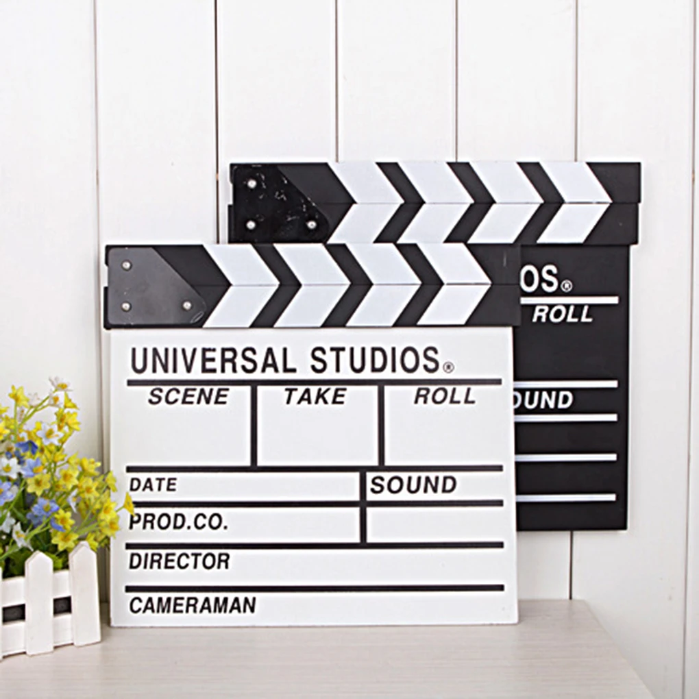 Wooden Director Movie Scene Clapboard TV Video Clapperboard Film Photography Prop Accessories Hanging Decoration