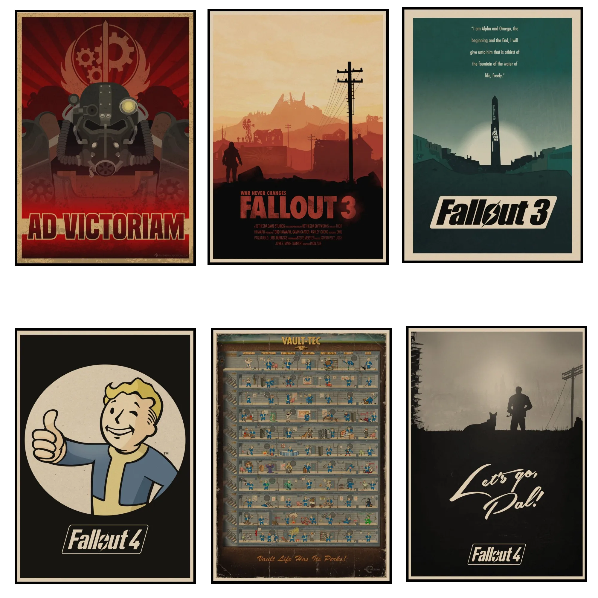 Fallout 2 3 4 Nuka Кола винтажный постер из крафт-бумаги настенная живопись Домашний