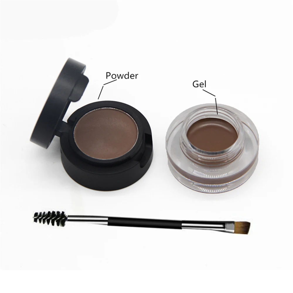 SANIYE 2 in1 Eyebrow Gel Waterproof Powder Eye Brow Gel Cream With Brush Eyebrow Enhancers Cosmetic Eye brow Tint Pomade