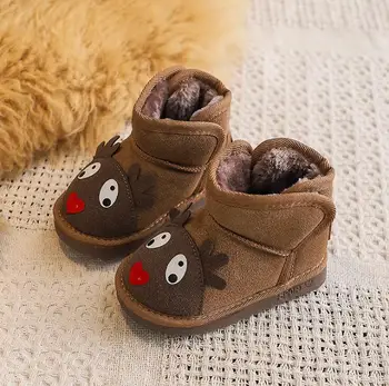 

Kids Snow Boots Cartoon Warm Cotton Boys Girls Snow Boots Ankle High Children's Rubber Boots Anti-slid Fashion Cute 21-30 Winter
