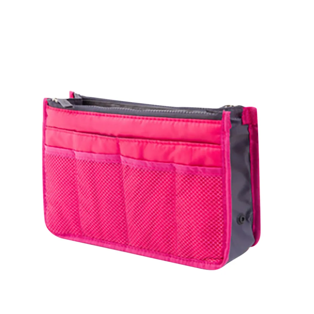 

Organizer Insert Bag Women Oxford Cloth Travel Insert Organizer Handbag Purse Lady Makeup Cosmetic Bag Cheap Female Tote#LR2