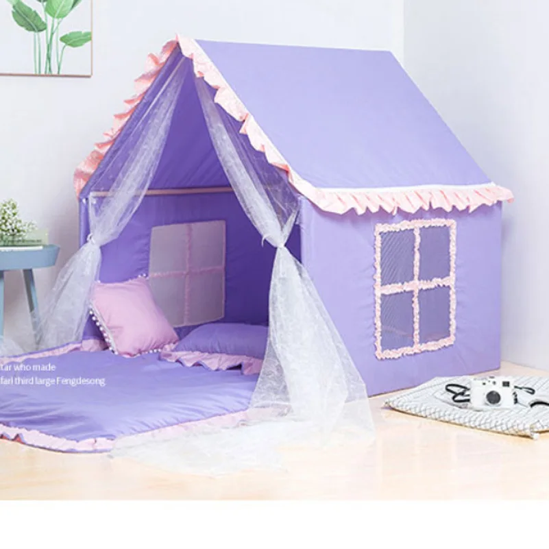 DIY game house structure princess house indoor children tent baby toy stand frame size 120x 94x 131cm