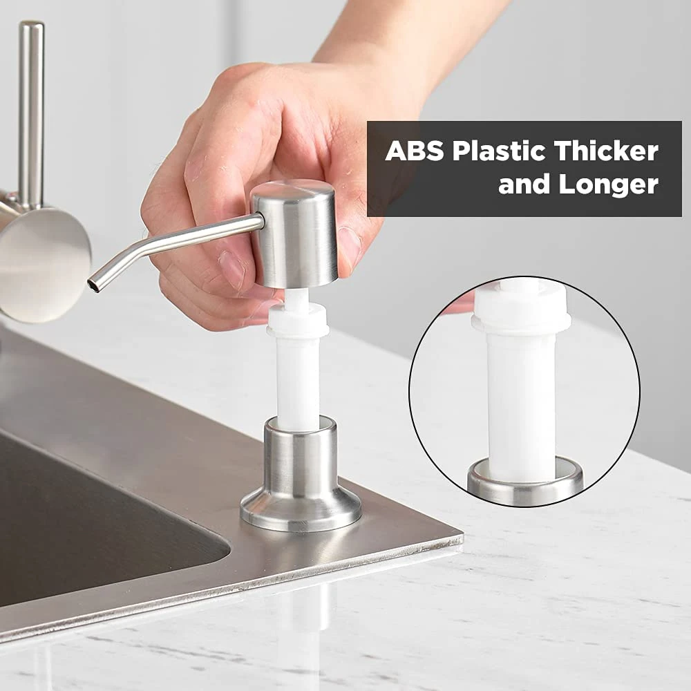 Deck Mounted Kitchen 300ml Soap Dispensers Stainless Steel Pump Chrome Finished for Kitchen Built in Counter top Dispenser 2309