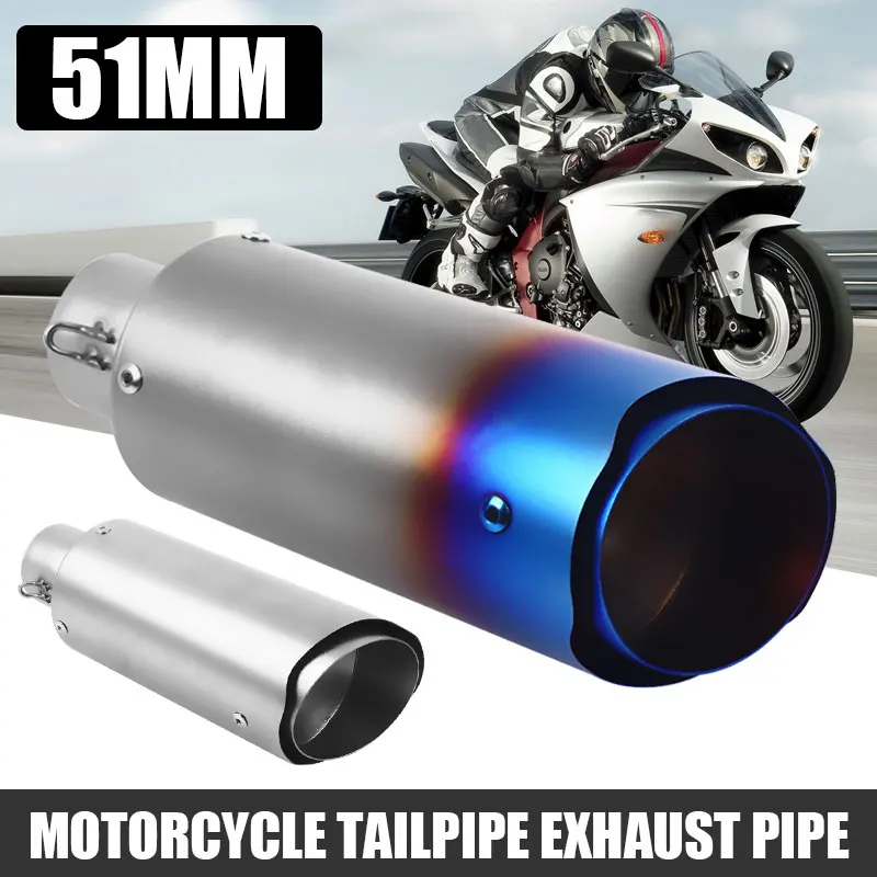 

Vehemo 51mm Motorcycle Exhaust Motorcycle Motor Pipe Universal Exhaust Modified Refit for Change Voice