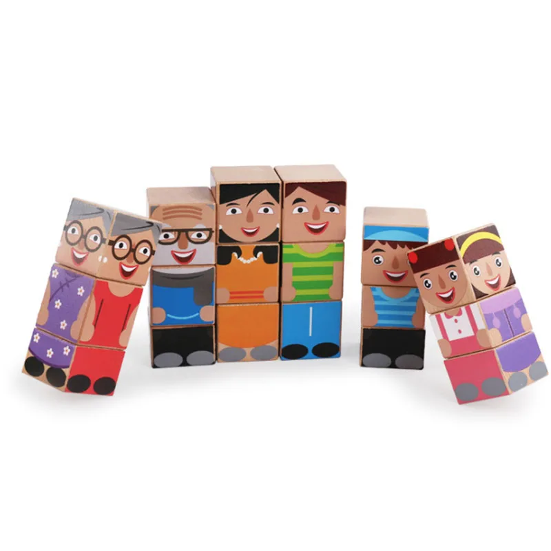 

Children's Wooden Toy Figures Split Building Blocks Fun Early Education Educational Board Game Jenga Kindergarten Gifts