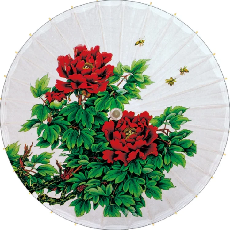 JPY Pure Snow White Oil Paper Umbrella Chinese Painting Big Flower Paper Parasol Adult Dance Paper Umbrella JPY Pure Snow White Oil Paper Umbrella Chinese Painting Big Flower Paper Parasol Adult Dance Paper Umbrella