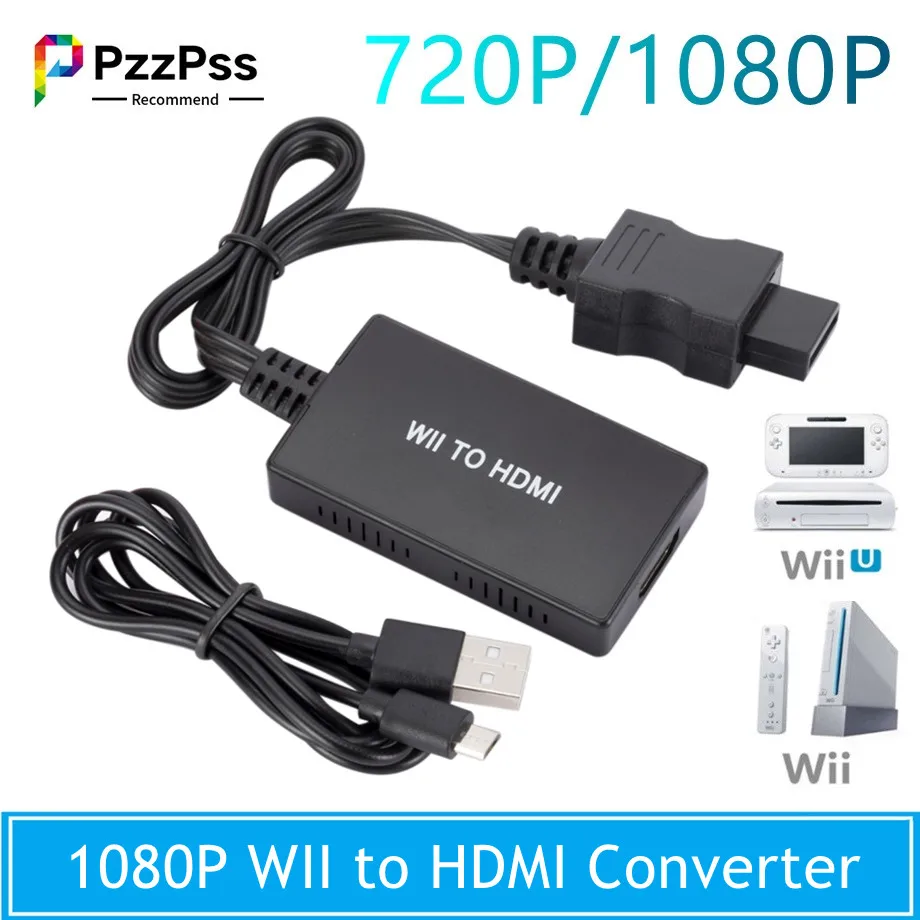 Pzzpss Hd 720p/1080p Wii To Converter With Cable And
