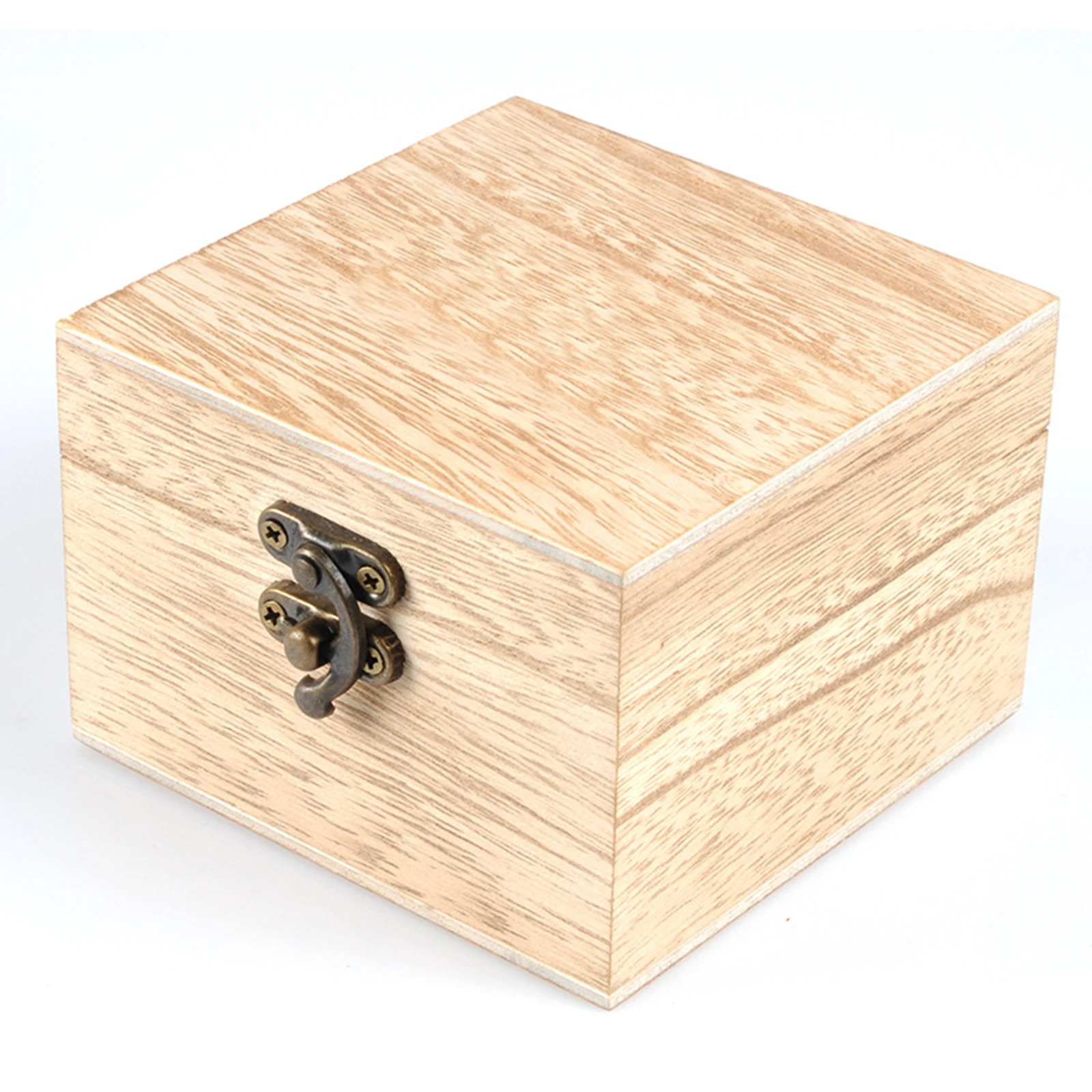 Travel DIY Unpainted Wooden Watch Case Square Jewelry Display Box Chest Packing Box Single Slot Wood Watch Storage Holder watch storage box watch storage bag watch storage pouch